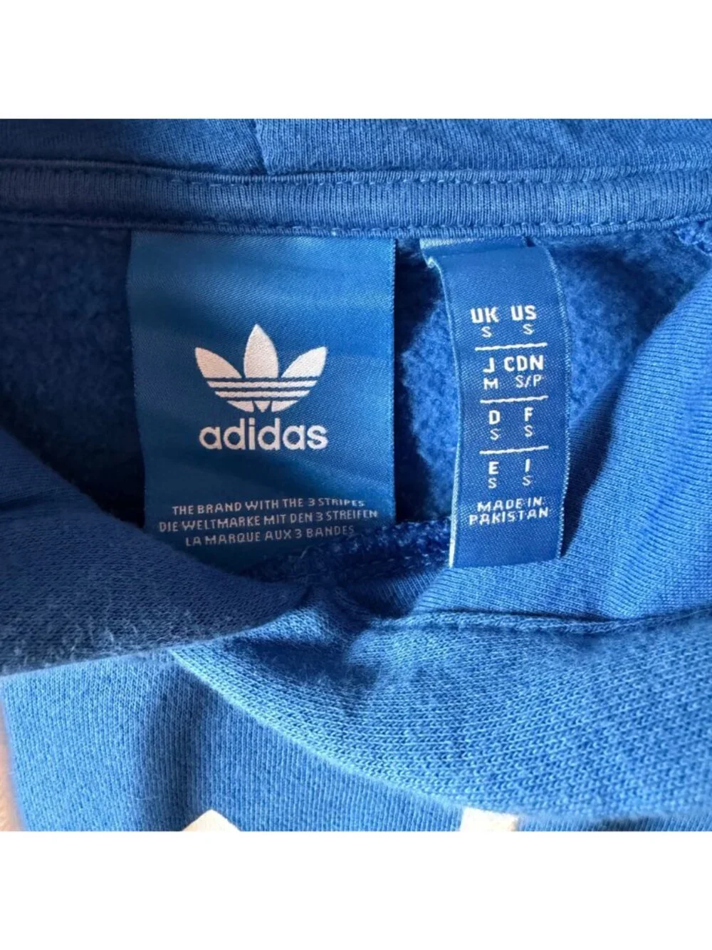 Adidas Originals Blue Trefoil Logo Pullover Hoodie Mens Size S